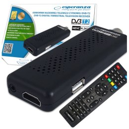 DEKODER DVB T2 HEVC TUNER TV DVBT DVB-T2 H.265 Odbiornik Telewizji Naziemnej z Pilotem Timeshift HDMI EV109R Esperanza